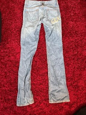 Armani Exchange Light Blue Flared Jeans with Back Embroidery